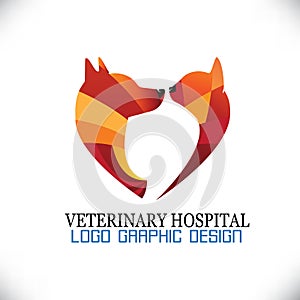 Cat and dog vector image logo design