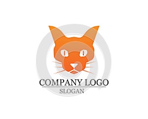 Cat and Dog vector silhouettes logo template