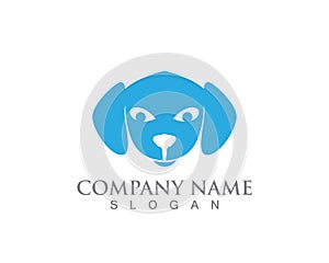 Cat and Dog vector silhouettes logo template