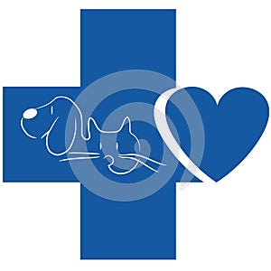 Cat and dog - veterinary logo