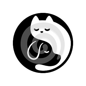 Cat dog yin yang