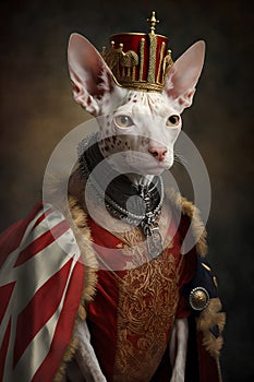 The cat of the Don Sphynx breed in a crown.