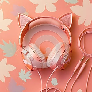 Cat Ear pink Headphones