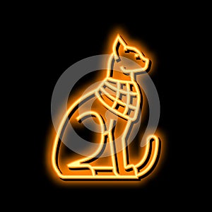 cat egypt animal neon glow icon illustration