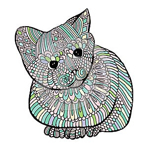 Cat with embroidery decoration