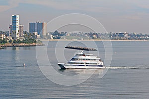 Cat Express ferry at Long Beach Harbor, California, USA