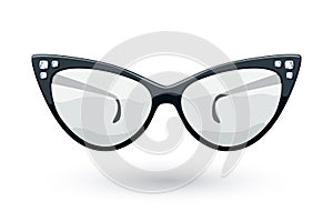 Cat eye black glasses illustration