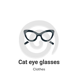 Cat eye glasses vector icon on white background. Flat vector cat eye glasses icon symbol sign from modern clothes collection for