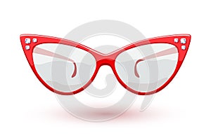 Cat eye red glasses illustration