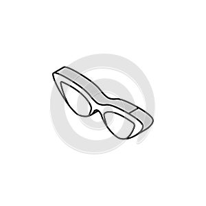 cat eye sunglasses frame isometric icon vector illustration
