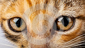 Cat eyes closeup, pet cat look