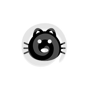 Cat face icon isolated vector on white