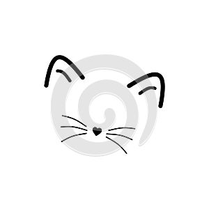 Cat face icon isolated on white background