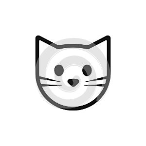 Cat face icon isolated on white background. Vector illustration