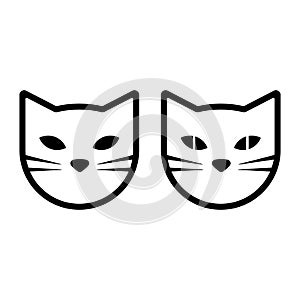 Cat face icon isolated on white background. Vector illustration