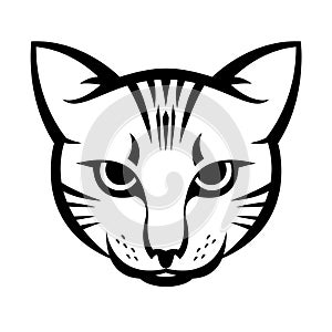 Cat face, siamese cat, pet, animal mascot. Cat logo template. Vector photo