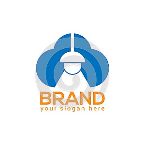 Cloud lamp logo vector. Flat design. Vector Illustration on white background