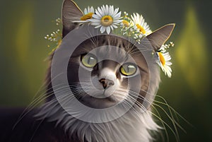 Cat flowers on the head.