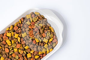 Cat food granule in a bowl