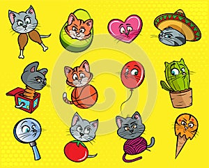 Cat funny illustrations