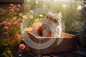 Cat garden box. Generate Ai