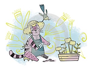 Cat - gardener