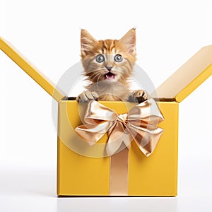 cat in gift box