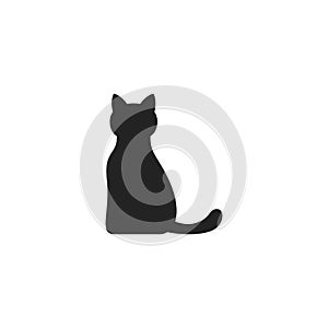 Cat Glyph Vector Icon, Symbol or Logo.