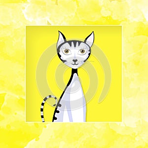 Cat graphic paper cut