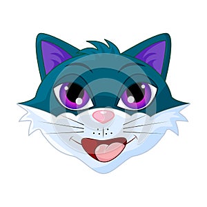 Cat head cartoon vector symbol icon design.