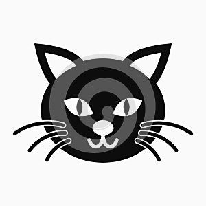 Cat head, face logo. Vector icon template