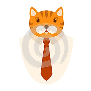 Cat head facevector illustration style Flat