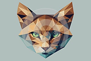 cat head polygonal vector illustration.