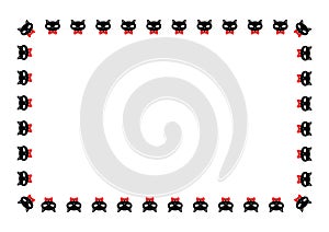 Cat heads with bow frame - cdr format