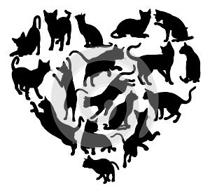 Cat Heart Silhouette Concept photo
