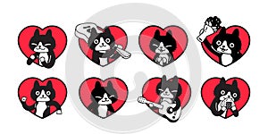 Cat heart valentine icon vector kitten calico pet logo breed symbol character cartoon doodle design animal illustration isolated