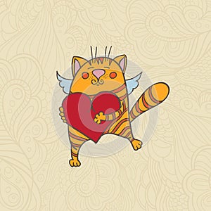 Cat with heart