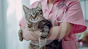 The cat with nurse.AI generated image