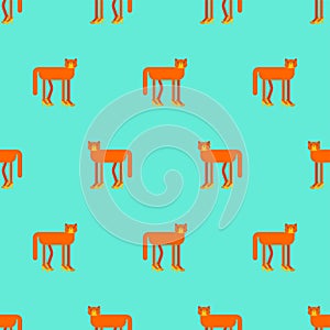 Cat in high heels pattern seamless. Pet in female shoes background. Fashionable animal texture