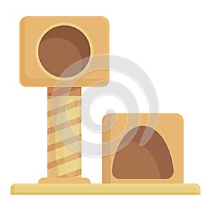 Cat house icon cartoon vector. Tower post