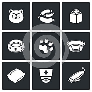 Cat icon set. Vector Illustration