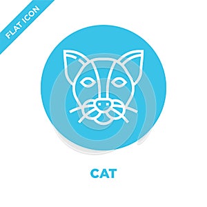 cat icon vector from animal head collection. Thin line cat outline icon vector  illustration. Linear symbol for use on web and
