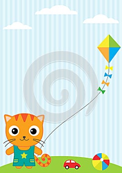 Cat and kite