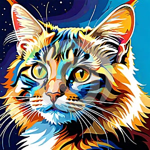 Cat kitten animal portrait star light astronomy gaze