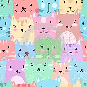 Cat, kitty - cute, funny pattern.