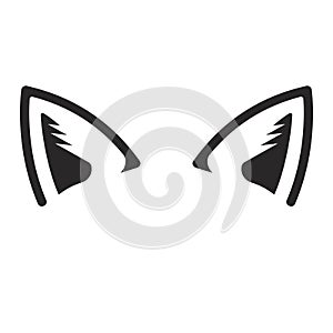 Cat kitty ear icon on a white background. Vector illustration