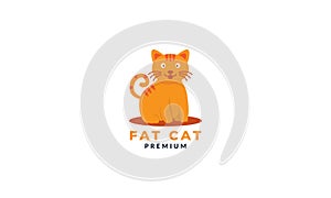 Cat or kitty or kitten or puss  pet happy cute cartoon logo icon vector illustration