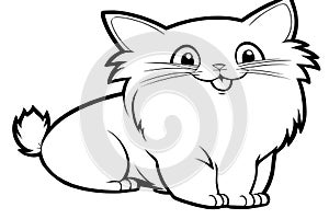 Cat, kitty princess, children cartoon coloring book pages. Clean drawing can be vectorized to illustration easily