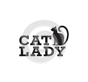 cat lady funny pet quote poster typography vector design