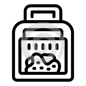 Cat litter icon outline vector. Pet domestic bathroom